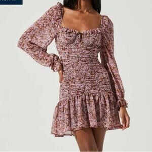 NWT ASTR Light Pink Floral Dress with Balconette Sweatheart Bust